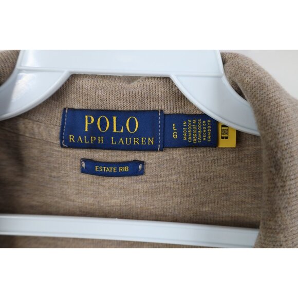 Vtg Ralph Lauren Mens Large Estate Rib Cotton Ribbed Knit 1/4 Half Zip Sweater - Picture 6 of 12